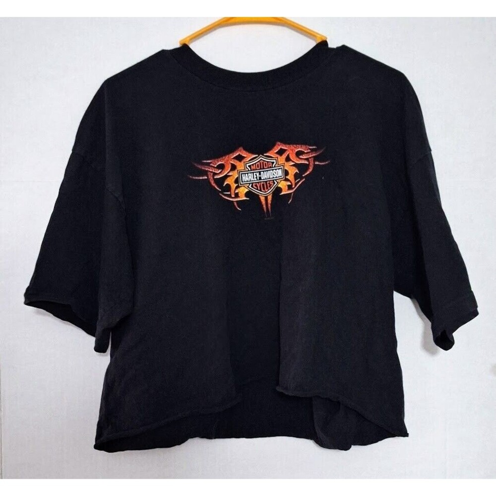 ALAMO CITY HARLEY-DAVIDSON SAN ANTONIO TX WOMENS XL CROPPED GRAPHIC T-SHIRT